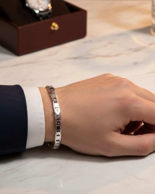 Bold Links 925 Silver Bracelet For Mens