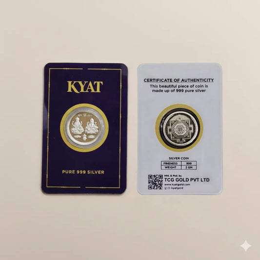 Kyat 2g 999 Silver Coin with Wooden Shubh Labh Set