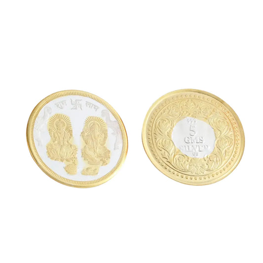 KYAT 5g 999 Double-Toned Silver Laxmi Ganesh Coin