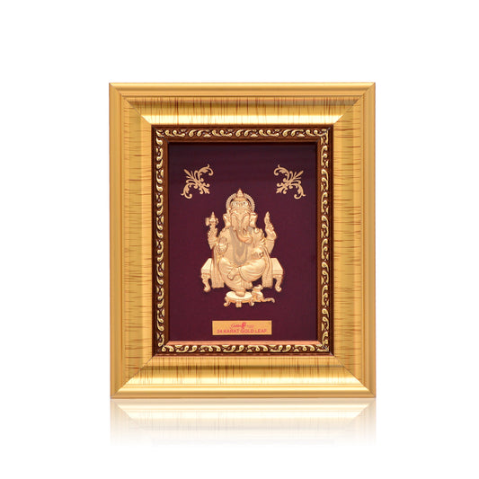 Shri Ganesh 24kt Gold-Plated Silver Frame