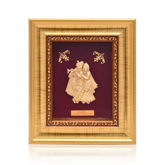 Shri Radhe-Krishna 24kt Gold-Plated Silver Frame