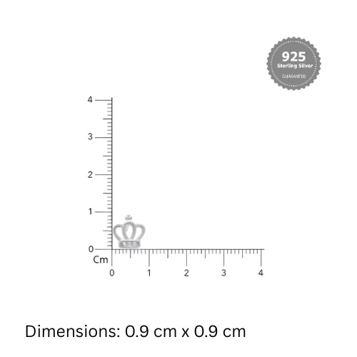 Royal Crown Silver Stud Earrings