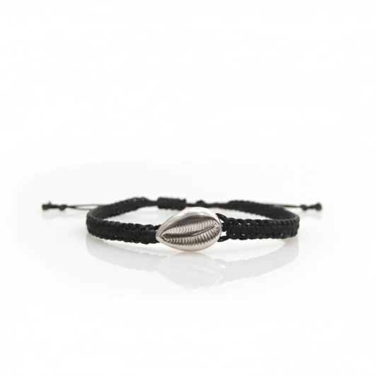 925 Silver Kodi Shell Black Thread Anklet
