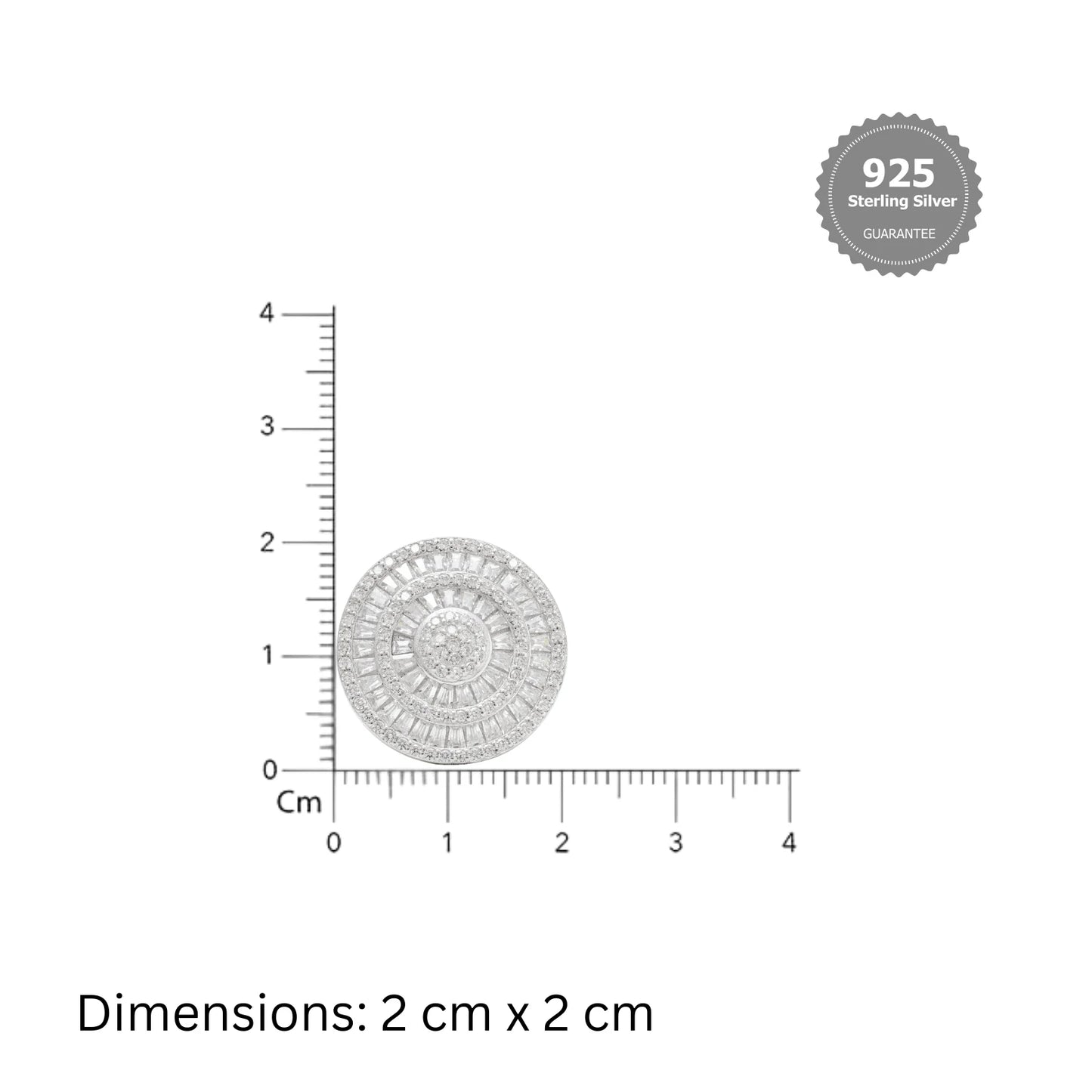 925 Silver Round CZ Halo Stud Earrings