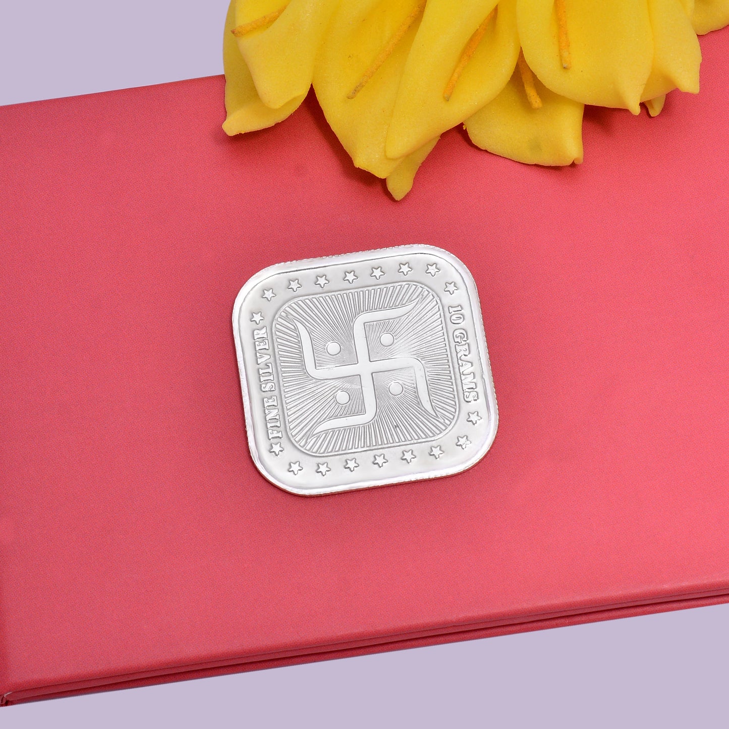 Lakshmi Ganesh 10 Grams Square Fine Silver Coin