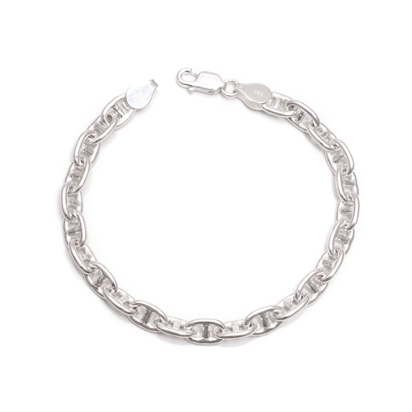 Rope Links 925 Silver Bracelet For Mens