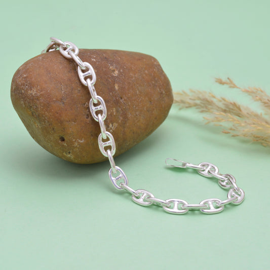 Rope Links 925 Silver Bracelet For Mens