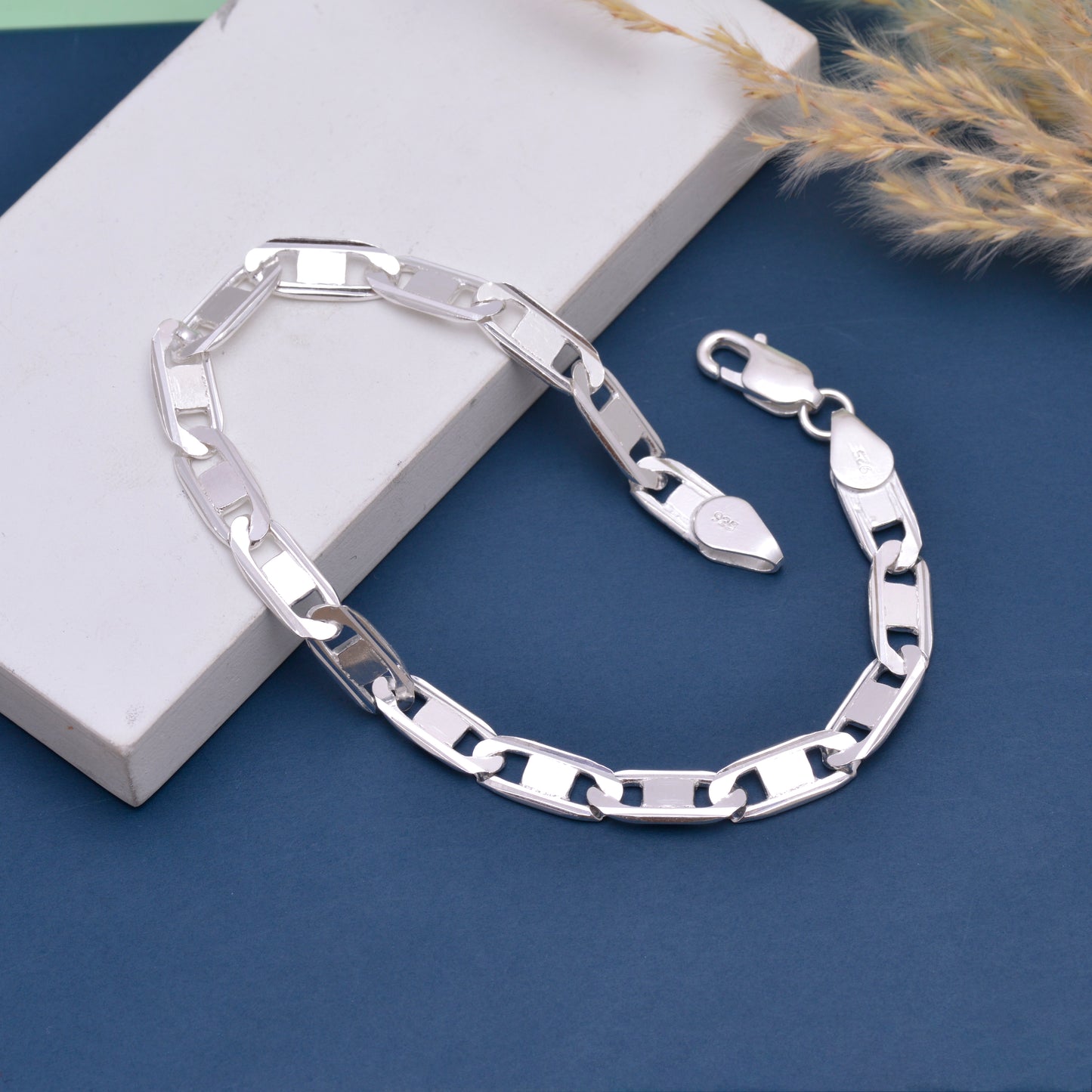 Bold Links 925 Silver Bracelet For Mens