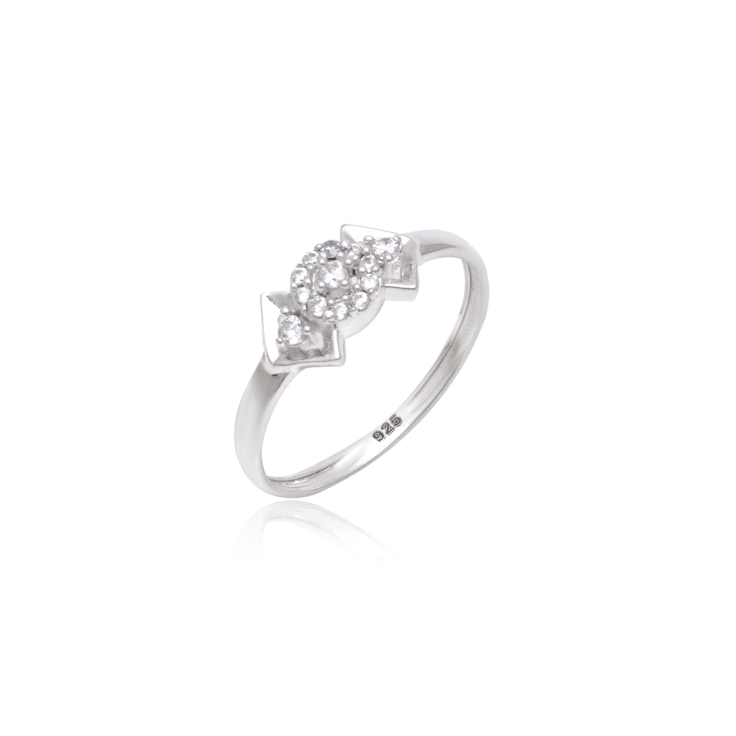 Sparkling Zircon Silver Ring