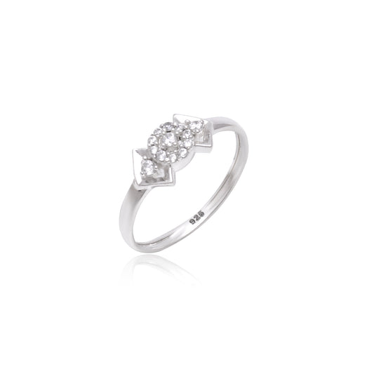 Sparkling Zircon Silver Ring