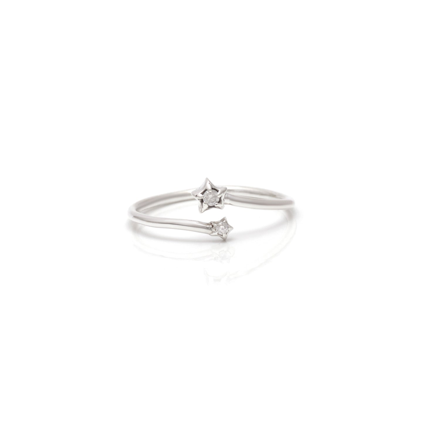 Silver Crystal Star Ring( Adjustable)