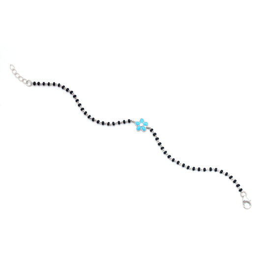 Flower Design Silver Baby Anklet - KYAT