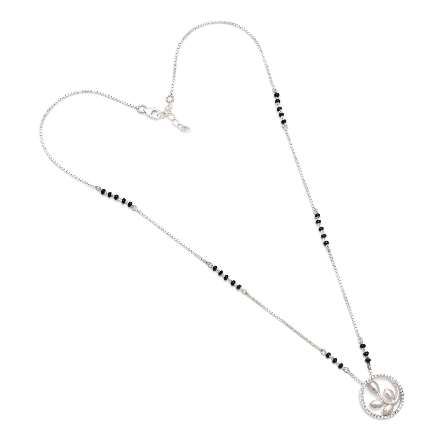 Modern Silver Mangal sutra Pendant Necklace - KYAT