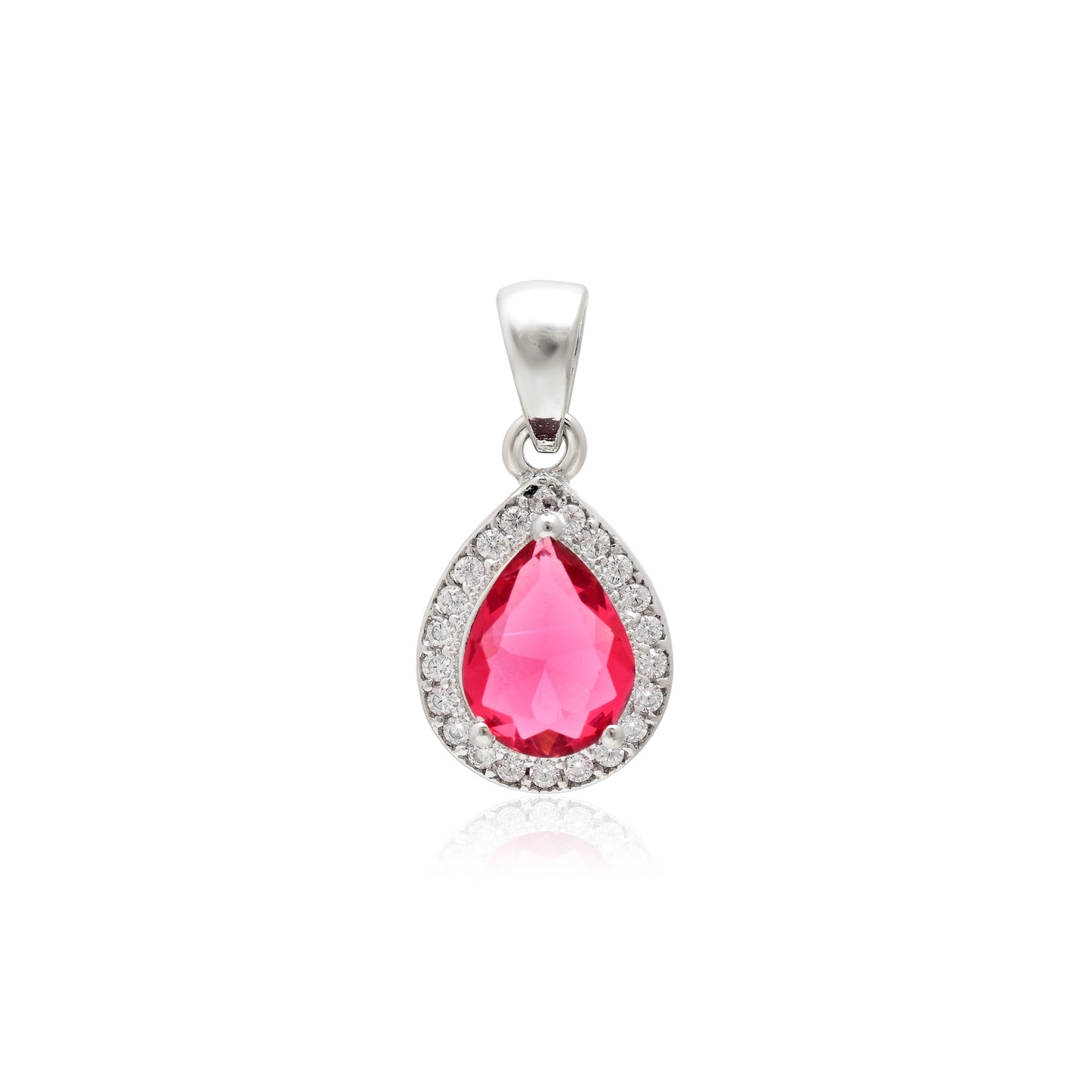Ruby Red Teardrop Pendant & Earring Set - KYAT