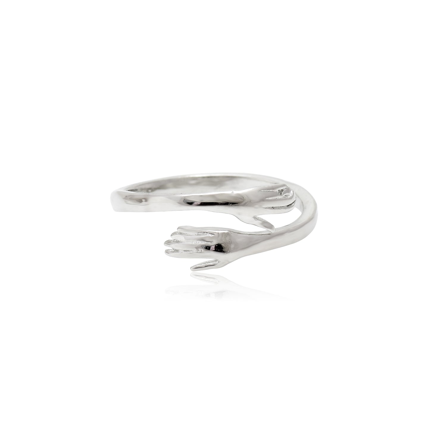 Elegant Hand-Inspired Adjustable 925 Silver Ring - KYAT
