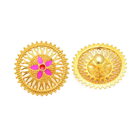 Traditional Gold-Tone Necklace and Earring Set - KYAT