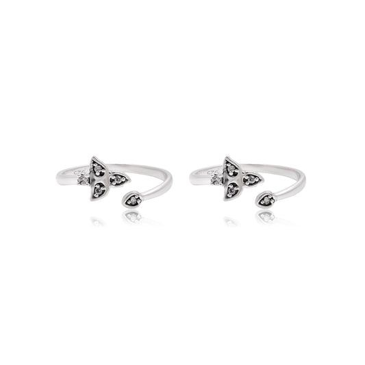 Girl's Trendy Silver Plated Toe Rings - KYAT