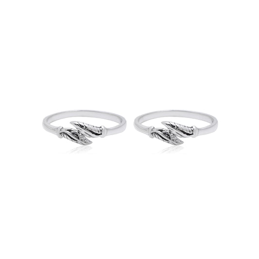 Leaf Design Silver Toe Ring - KYAT