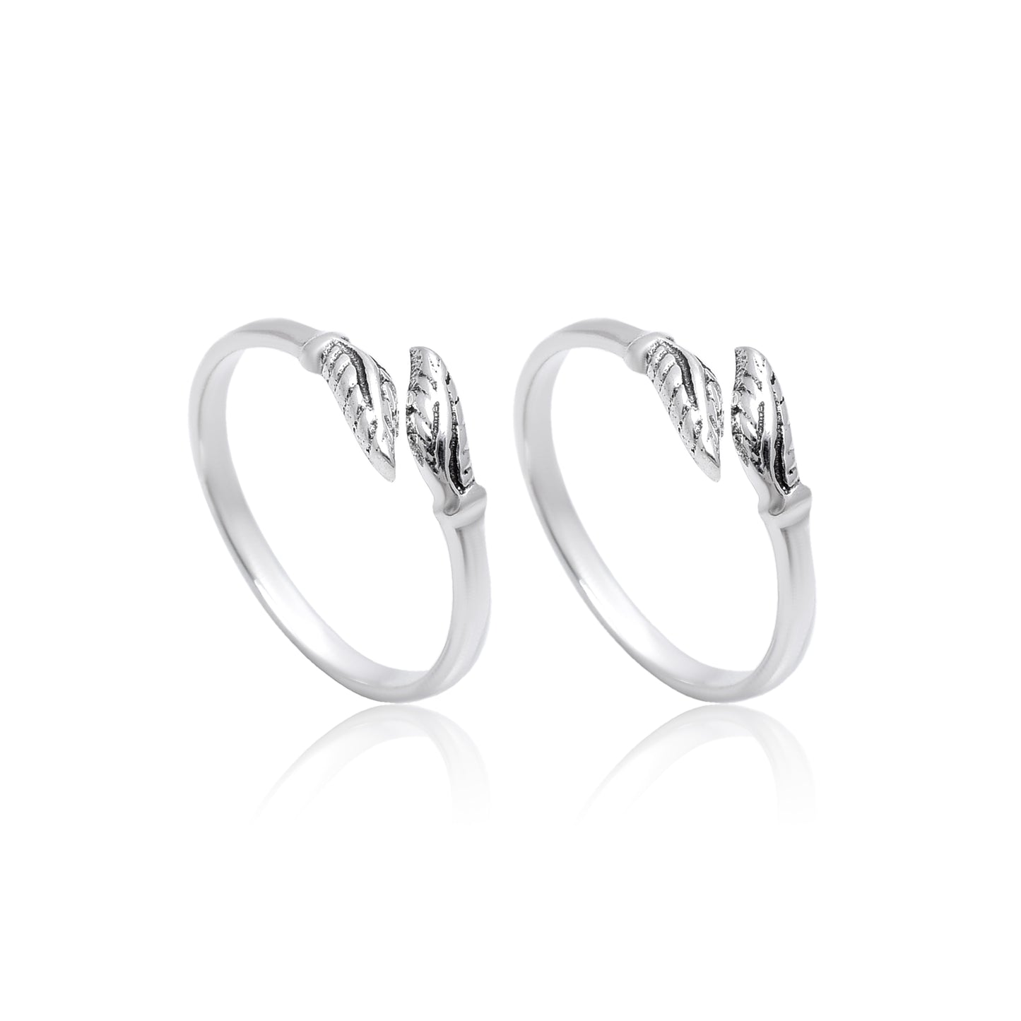 Leaf Design Silver Toe Ring - KYAT