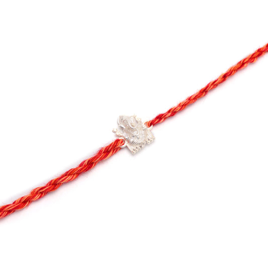 Blessing Ganesh Ji Silver Rakhi - KYAT