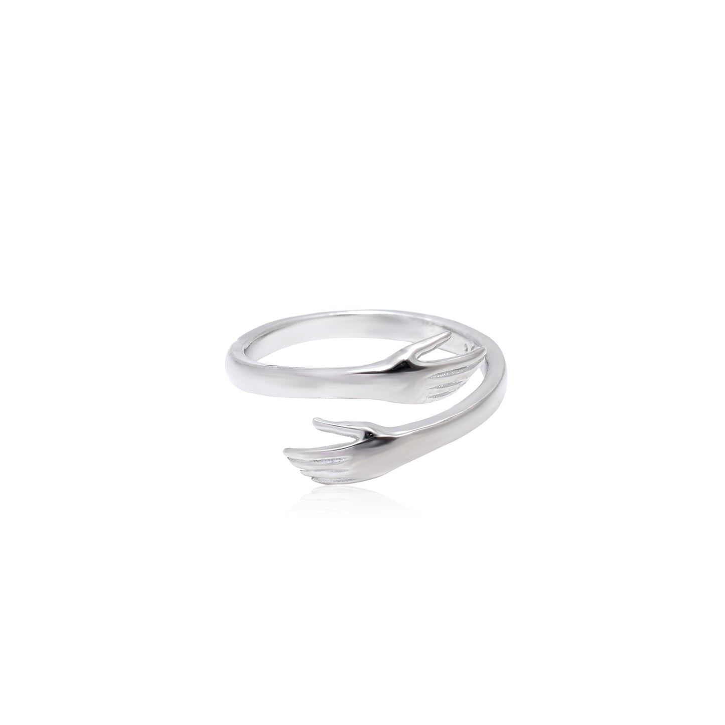 Pure 925 Silver Hugging Hand Ring - KYAT