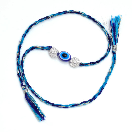 Nazariya Silver Flower Rakhi