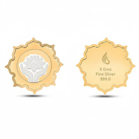 KYAT 5g 999 Pure Silver Gold-Toned Lotus Coin