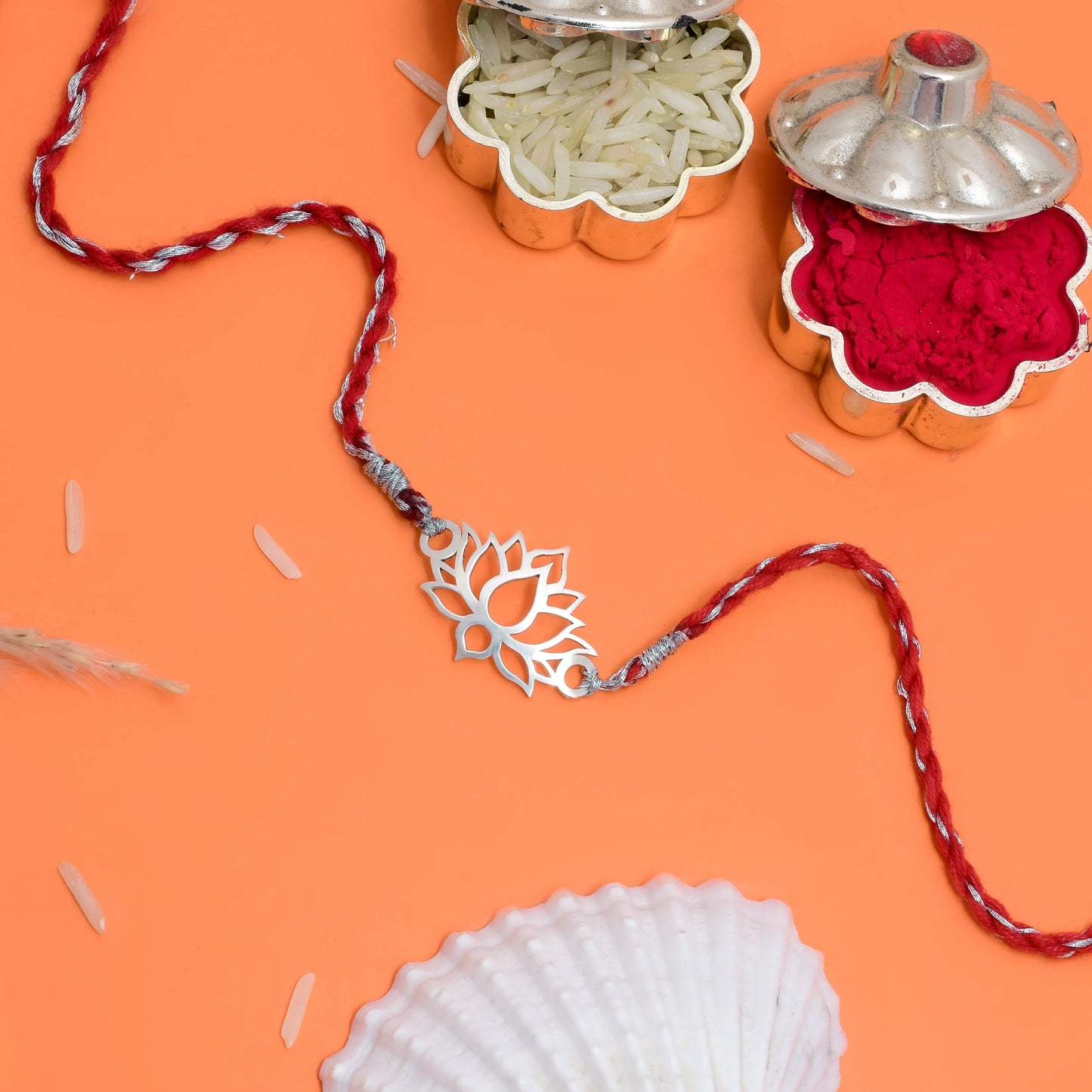 Lotus Silver Rakhi