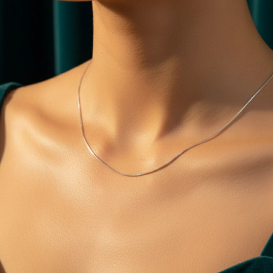KYAT Minimalist Sterling Silver Box Chain For Men & Women