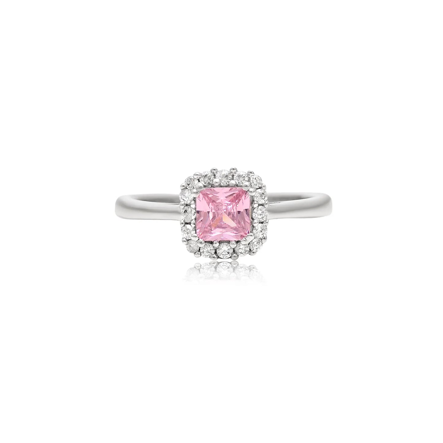 Pink Stone Silver Ring
