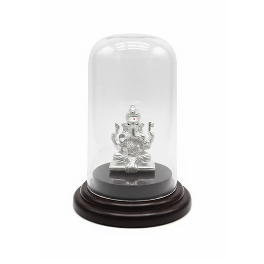 Kyat Pure Silver Lord Ganesha Idol with Festive Mandala Diya Combo