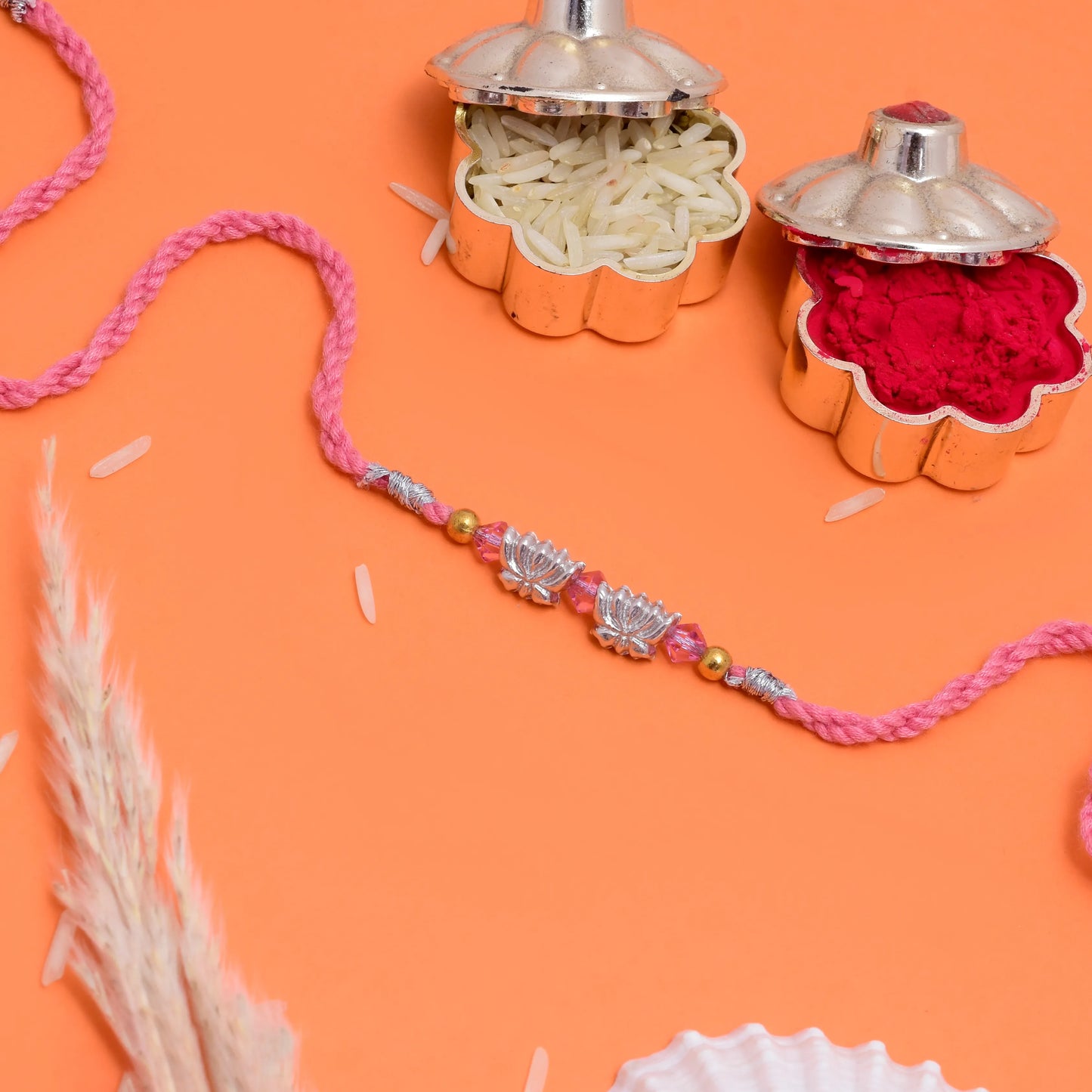Small Lotus Moti Rakhi