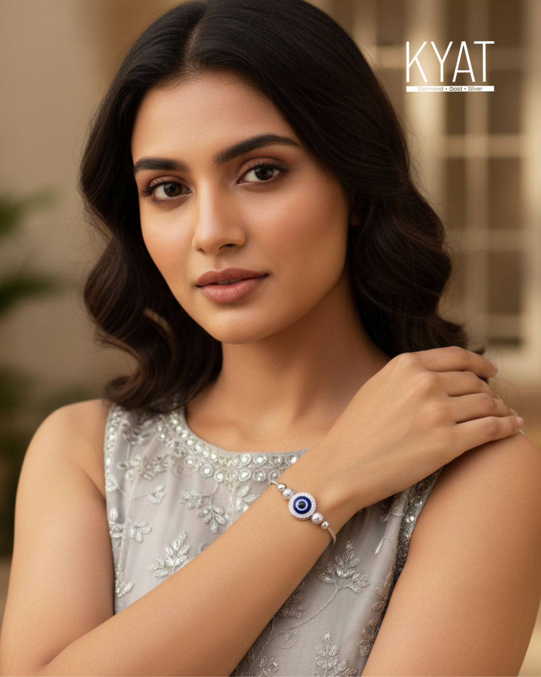 Evil Eye Silver Bracelet for Women