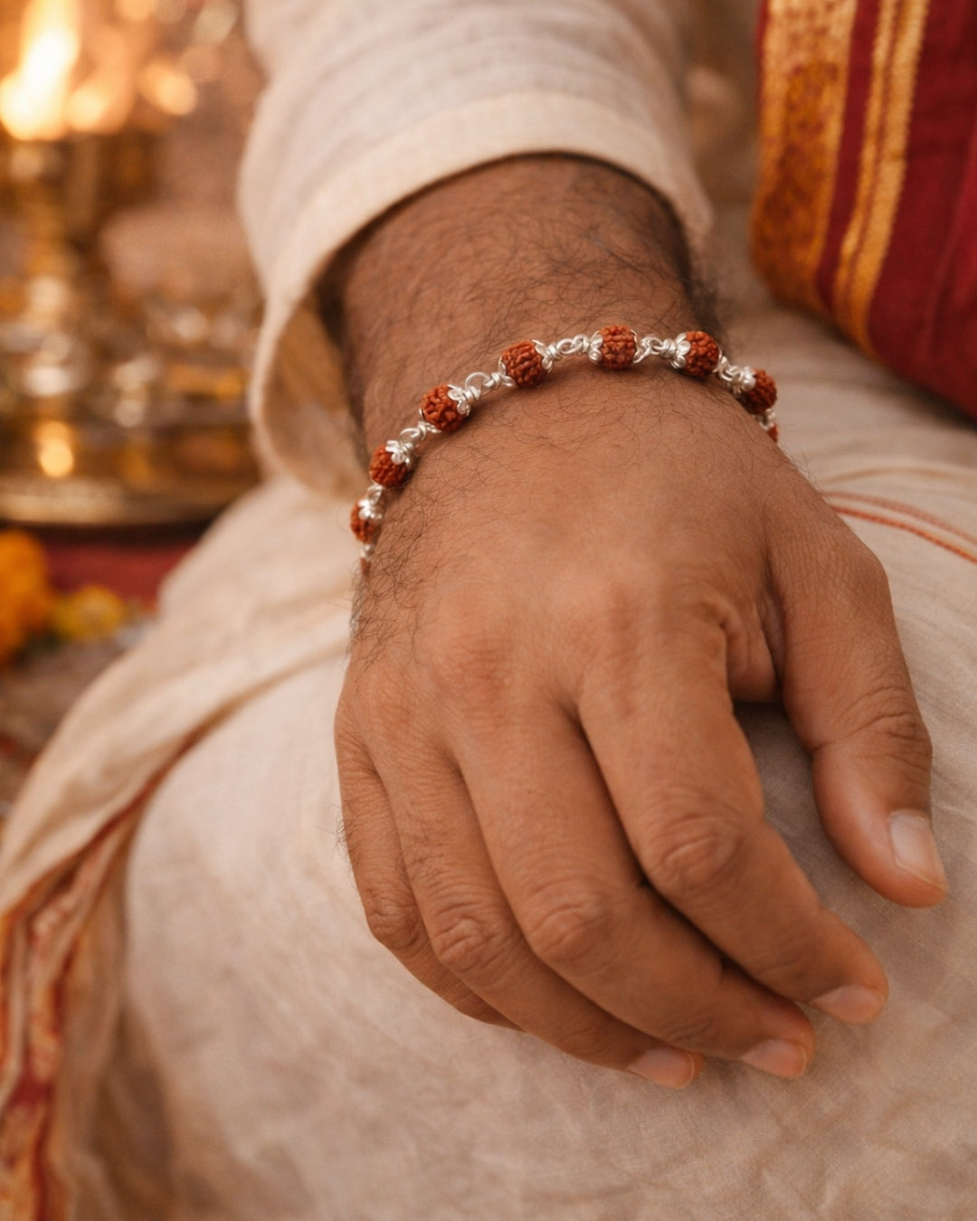 Divine 925 Silver Rudraksha Bracelet