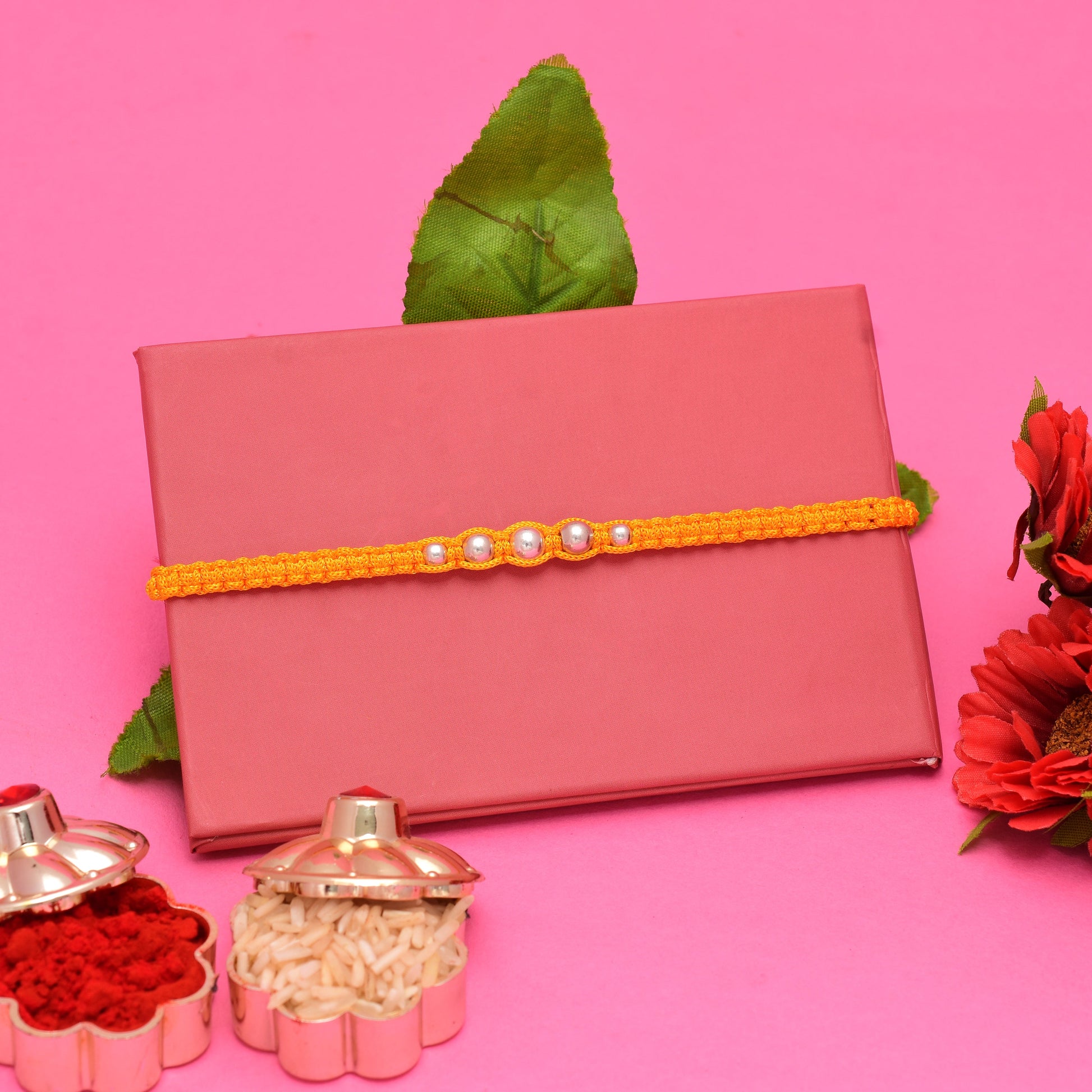 Silver Pearls Bracelet Rakhi - KYAT