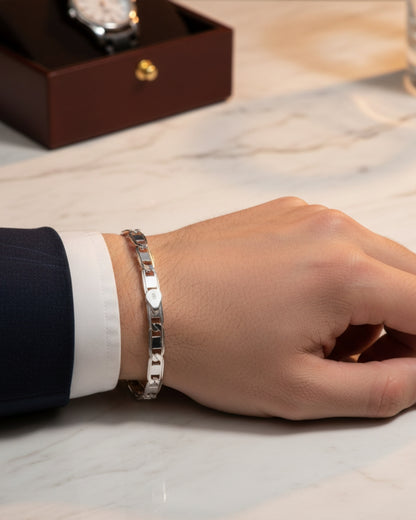 Bold Links 925 Silver Bracelet For Mens