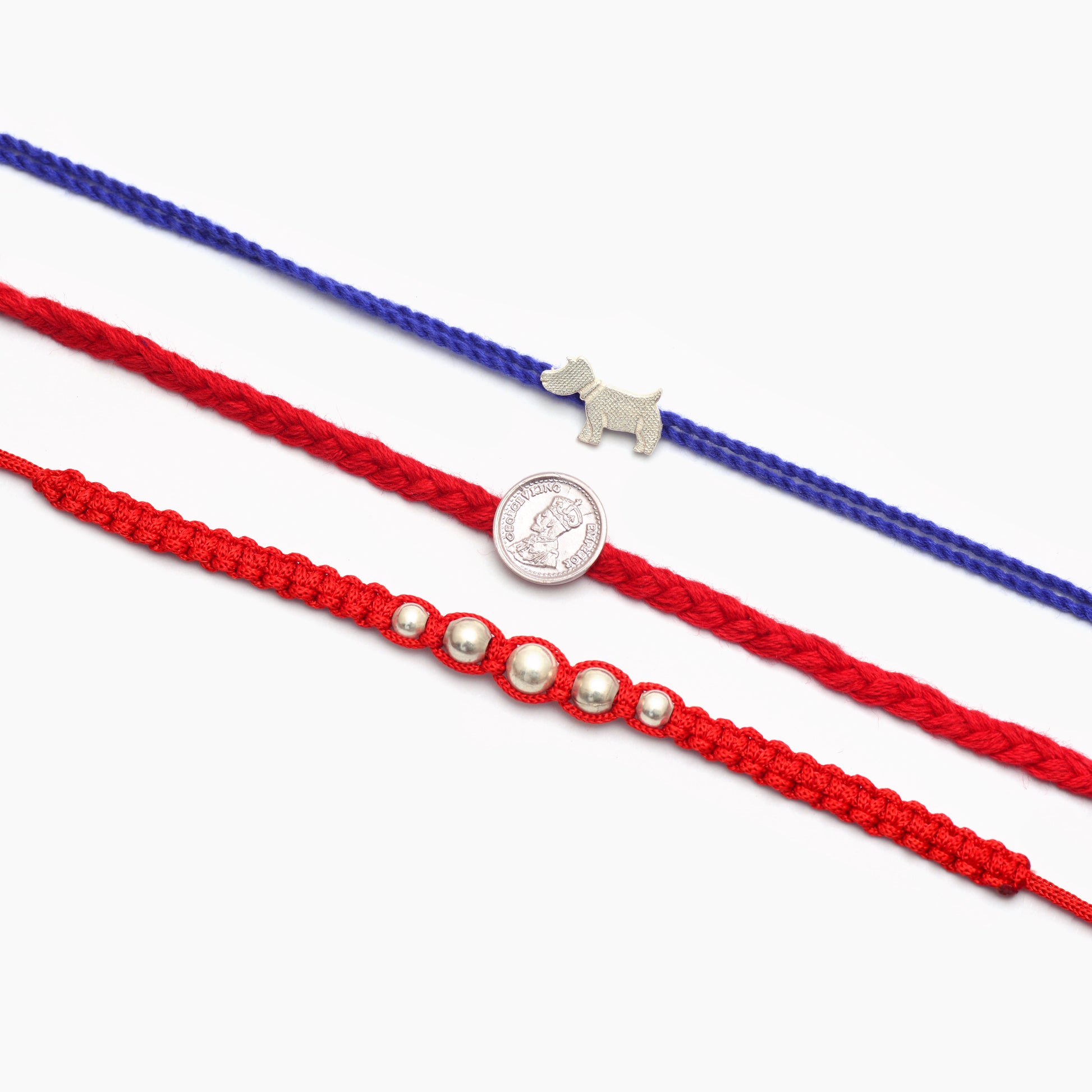 Royal Silver Rakhi Collection Set of - 3 - KYAT