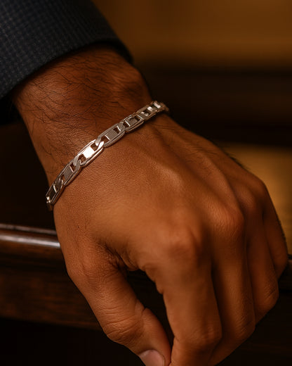 Bold Links 925 Silver Bracelet For Mens