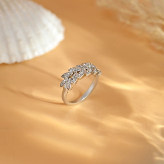 925 Minimalist Leaf Silver Ring