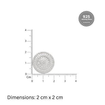 925 Silver Round CZ Halo Stud Earrings