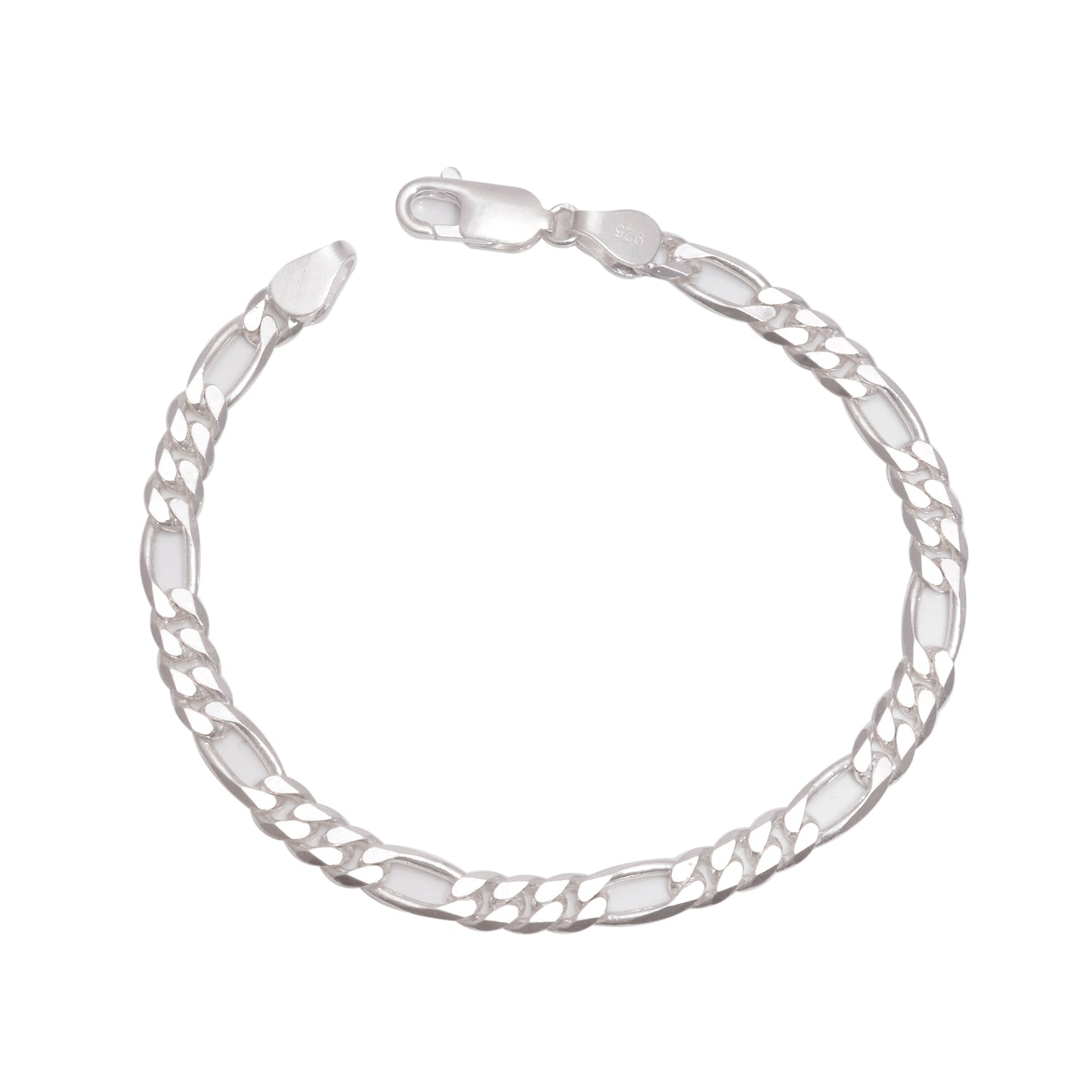 Silver Figaro Chain Bracelet For Men