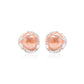 Elegant Orange Floral Pearl Stud Earring