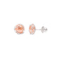 Elegant Orange Floral Pearl Stud Earring