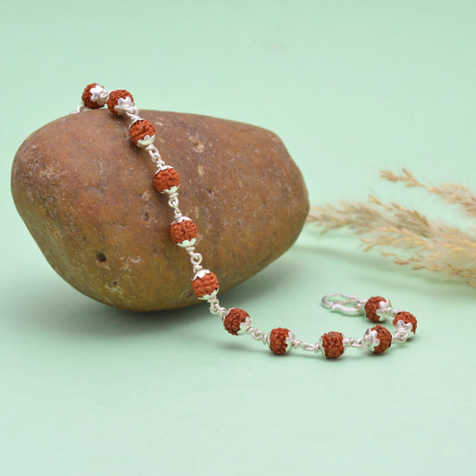 Divine 925 Silver Rudraksha Bracelet