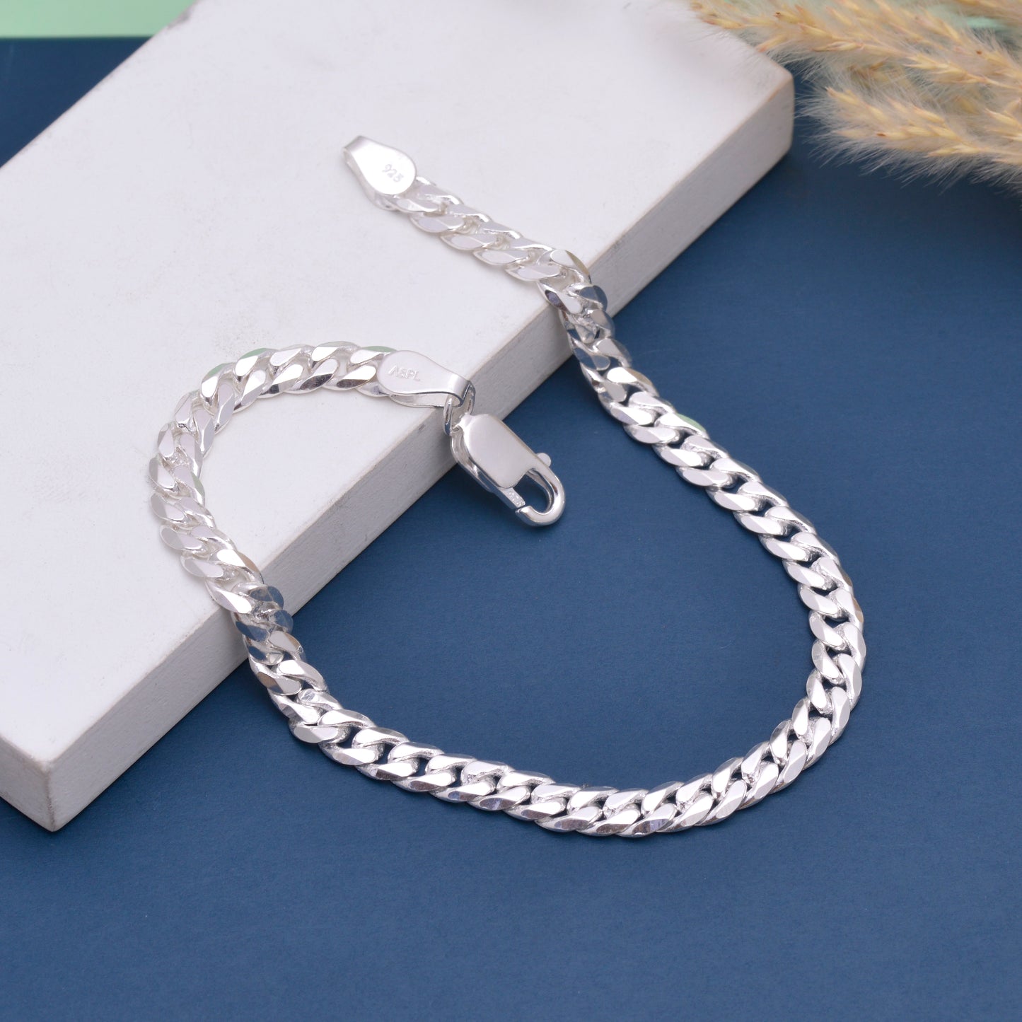 Silver Cuban Link Bracelet for Men