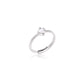 Silver Adjustable Ring with Heart Solitaire Design