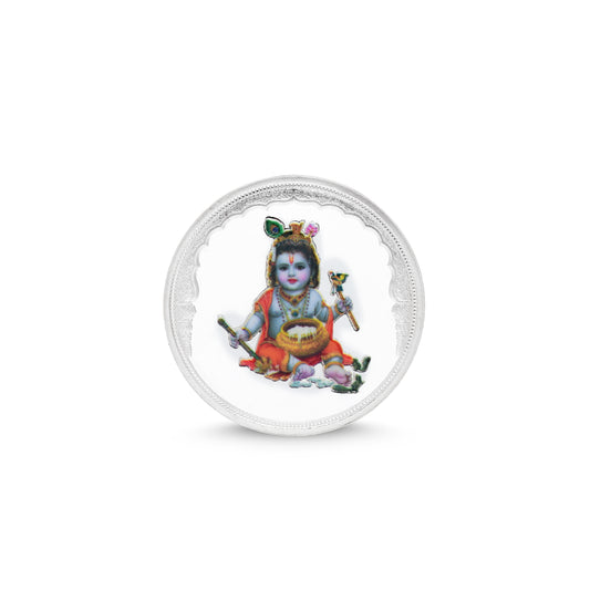 Bal Krishna Ji Printed 925 Silver Coin