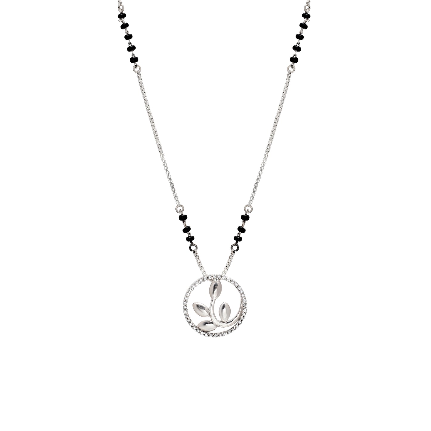 Modern Silver Mangal sutra Pendant Necklace