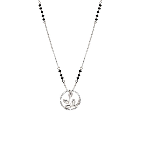 Modern Silver Mangal sutra Pendant Necklace
