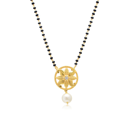Silver Golden Floral Mangal-sutra